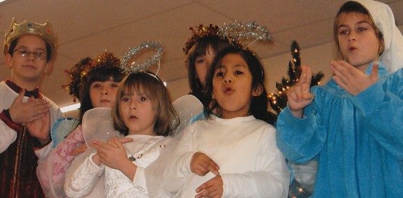 Deaf children at Christmas at St. Gregory's